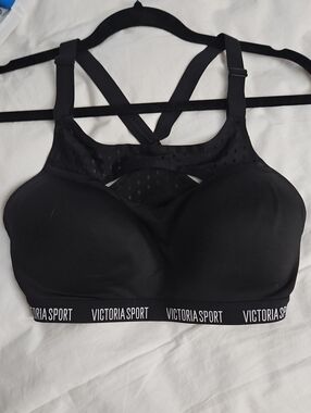Victoria's Secret Sport Sports Bra Black 34DD High Impact Padded